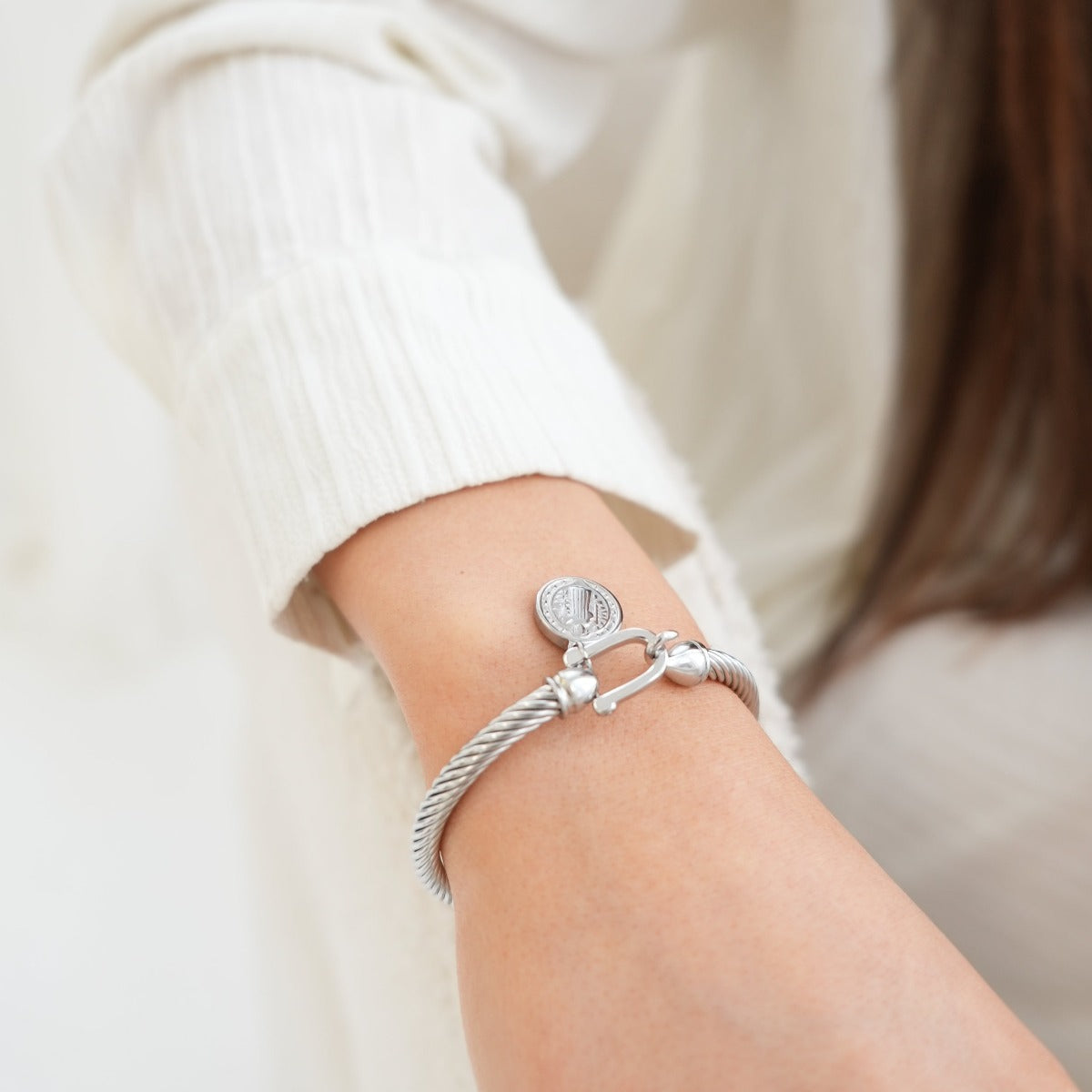 Coin Pendant Bracelet | Silver