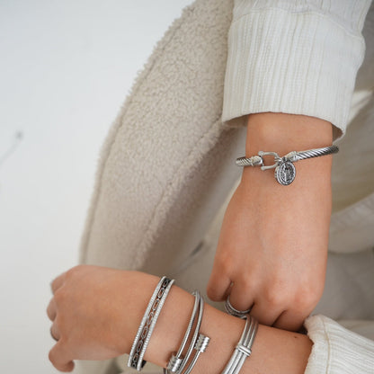 Coin Pendant Bracelet | Silver